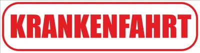 Produktbild von INDIGOS UG - Magnetschild - Krankenfahrt - Magnetfolie fürŽs Auto LKW oder alle andere magnetischen Flächen 30x8 cm - Rot