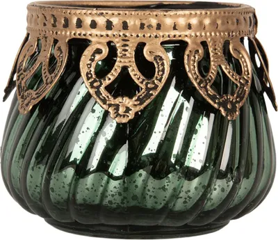 Immagine prodotto di Portacandele Clayre & Eef Ø 8x7 cm in vetro verde