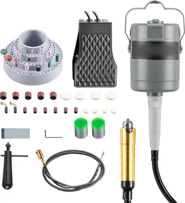 Produktbild von SucceBuy Elektrisches Drehwerkzeug, 780 W, 25.000 U/min, Flexwellen-Rotationswerkzeug mit Fußpedalsteuerung, Hängemotor mit 112-teiligem Zubehör, ideal zum Schleifen, Polieren und Trennen