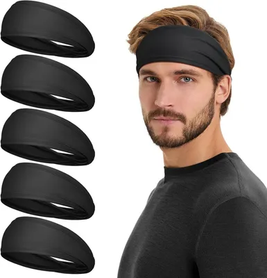 Imagen del producto de Diadema deportiva de 5 piezas, antideslizante, elástica, para hombres y mujeres