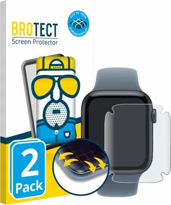 Produktbild von 2x BROTECT Fullscreen Schutzfolie für Apple Watch SE 3 (44 mm) Displayschutz Folie Fullcover Matt Entspiegelungsfolie