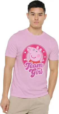 Productafbeelding van Peppa Pig - "Team Girl" T-shirt voor heren/dames, uni model, TV21250 (maat M) (lichtroze)