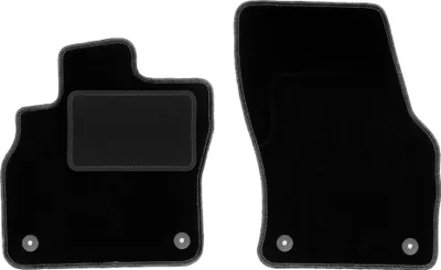 Image de Tapis de sol avant velours sur-mesure pour Audi Q3 II F3 (2018-, SUV) noir, jeu 2 pièces, fixations - STANDRAD