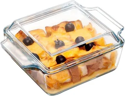 Produktbild von Glaskochtopf mit Deckel - 1 Liter - vielseitig und sicher - ofen- und mikrowellengeeignet