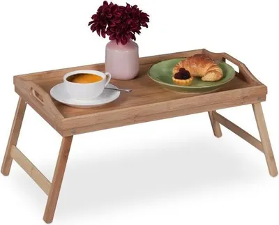 Image de Plateau de lit pliable en bambou