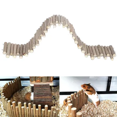Produktbild von Hamster Kletterbrücke aus Holz,Mehrzweck Zaun als Schlafplatz und Labyrinth (für Glasterrarien und Käfige)