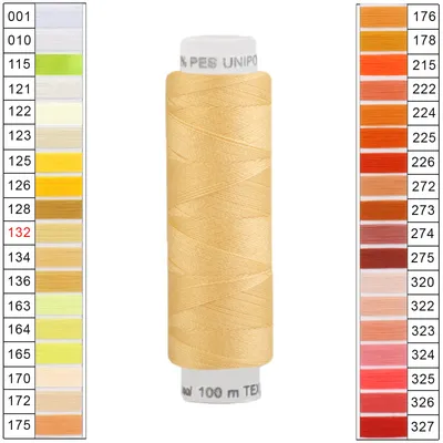 Produktbild von Nähgarn 100m Unipoly 120 Tex14x2 Polyester Nähfaden Nähmaschinengarn Farben 1v6 , Farbe:132