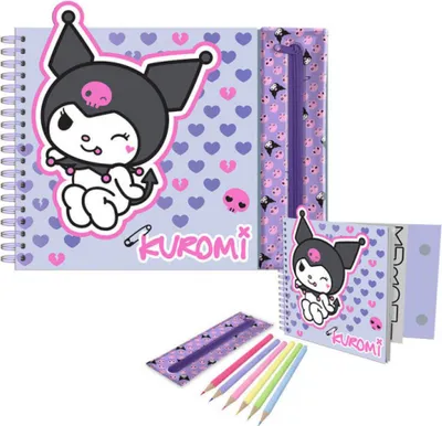Produktbild von KIDS EUROSWAN Kuromi Tasche + 6 Buntstifte + Buch KU00004