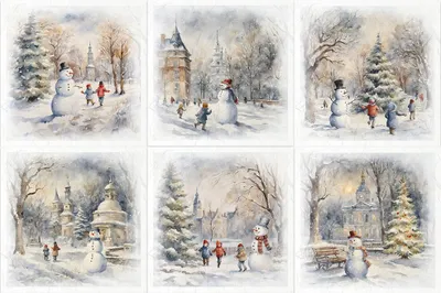 Immagine prodotto di Set di carta craft per scrapbooking riso - ITD - RSM129 Pupazzi di neve