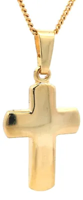 Produktbild von Gold Anhänger Kreuz mit Goldkette massiv 585 - 14 Karat Gold 60 cm