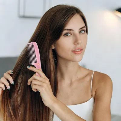 Produktbild von 2 Stück kleine schattige Haarkämme - Erdbeerkamm rosa - für Frauen, Mädchen und Kinder, alle Haartypen