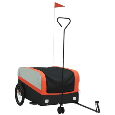 Produktbild von vidaXL Fahrradanhänger Schwarz und Orange 45 kg Eisen