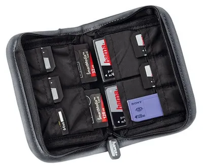 Immagine prodotto di Hama Multi Card Case Mini - Custodia per schede di memoria - 10 schede di memoria - nylon - grigio, nero