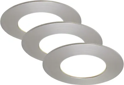 Produktbild von Di-Ka LED Einbauleuchte Flat-In 3er Set nickel-matt Ø 8,5 cm 5 W