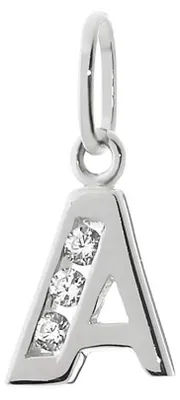 Produktbild von Buchstabe A Kleine Kettenanhänger 925 Sterlingsilber 8mm Alphabet Zirkonia 9173