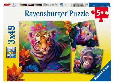 Produktbild von Ravensburger - Puzzle Dschungelbabys 3x49p