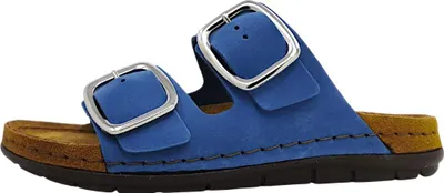 Produktbild von Rohde Damen Pantolette Nubukleder goldene Schnalle Sommerfarbe Rodigo-D 5879, Größe:38 EU, Farbe:Blau