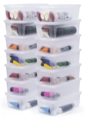 Productafbeelding van Iris Ohyama, veelzijdige opbergboxen, 5 liter, set van 14, transparant, met deksel