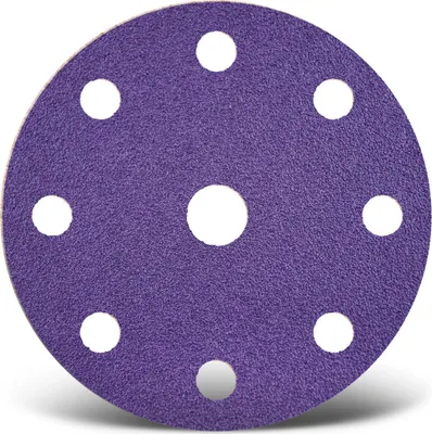Produktbild von MENZER Titanium HD Klett-Schleifscheiben, 150 mm, 9-Loch, f. Exzenterschleifer, Keramik-Mix (50 Stk.) K100