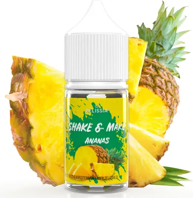 Produktbild von Belissia Shake and Make Ananas - 30 ml hochdosiertes Lebensmittelaroma - zum Nachfüllen - Für Backen, Speisen, Getränke, Shakes, DIY uvm