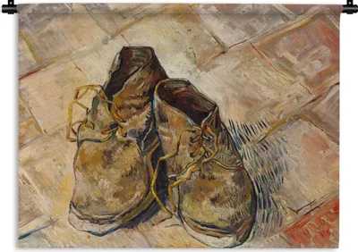 Produktbild von MuchoWow® Wandteppich Wandbehang Schuhe - Vincent van Gogh 90x67.5 cm Tapisserie Dekoration Wandtuch - Fototeppich - Wand-Skulpturen