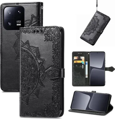 Produktbild von König Design Hülle kompatibel mit Xiaomi 13 Kunstleder Handyhülle - Handy Case Schwarz