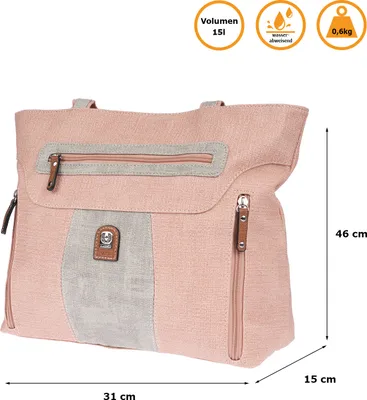 Produktbild von Große Damen Tasche Schultertasche Umhängetasche Henkeltasche Leder Optik Bag  Pink