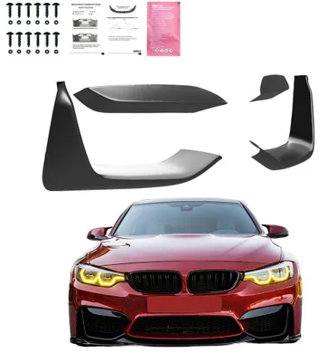 Produktbild von Frontflaps kompatibel mit BMW M4 F82 / M3 F80 2014-2021 Schwarz Glänzend