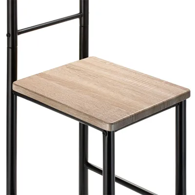 Produktbild von Herrendiener JIVO 2er-Set Stummer Diener Kleiderständer, Metallgestell schwarz und Ablage in Sonoma Eiche, 121 cm, Garderobe mit Hosenbügel