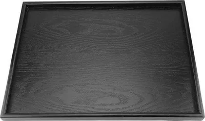 Image de Plateau en bois massif - Boîte à serviettes rectangulaire - Décoration de table - Plateau en bois 40 x 30 cm
