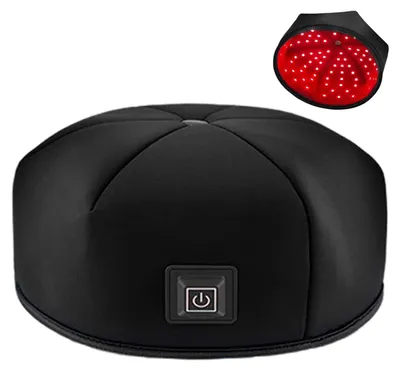 Produktbild von LED Lichttherapie Haube mit 120 LEDs, Rotlicht Gerät für Kopfhaut und Haarpflege, 660nm Rotlicht und 830nm Infrarotlicht mit Timer
