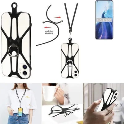 Produktbild von K-S-Trade 3in1 Handykette Handyband Handykordel Halsband Smartphone-Ring Handy-Ring kompatibel mit Xiaomi Mi 11 Pro Fingerhalterung Handyring