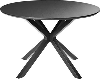 Produktbild von BELIANI Esstisch Schwarz MDF Metallgestell ø 120 cm Rund Klassischer Stil Modernes Design für Esszimmer