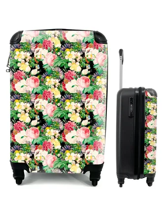 Produktbild von MuchoWow® Koffer Handgepäck Trolley Rollkoffer Kleine Reisekoffer mit 4 Rollen - Blumen - Frühling - Muster - Cabin Size < 55x40x23 cm & 55x40x20 cm - Fotokoffer - Kabinenkoffer - Boardgepäck - Reise-Box - Reisekoffer - Reisegepäck - Koffer mit Bild - Trolley für Kinder