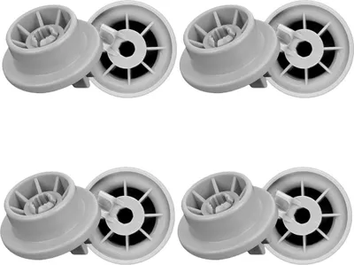 Produktbild von 8er-Set Geschirrspülerräder, Universal-Besteckkorb für Geschirrspüler, kompatibel mit dem unteren Korb von Bosch und Siemens Geschirrspülern | Modell 165314