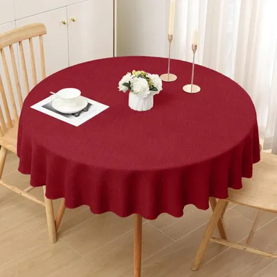 Produktbild von Tischdecke Leinenoptik Rund 140 cm Rot