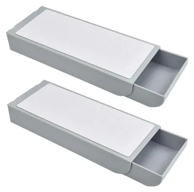 Produktbild von 2 Stück Selbstklebende Schublade Schreibtisch Unterbau Grau Fit Desk Schublade Versteckte Bleistiftablage Unter Plastik Schreibtischorganizer Unsichtbar Schreibtischhalter für Büro Tisch