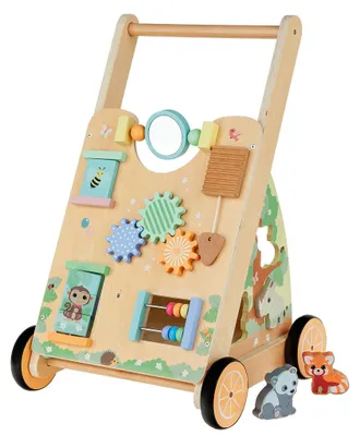 Produktbild von Joueco Motorik-Lauflernwagen aus Holz mit Tiermotiven und Formenspiel
