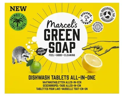 Produktbild von Marcel's Green Soap, Spülmaschinentabs, Grapefruit und Limette, 25 Stück