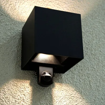 Obrázek produktu pro LUMILED venkovní nástěnné světlo s detektorem pohybu nástěnné světlo venkovní světlo zásuvka G9 (max. 7W LED) 230V IP65 vodotěsné zahradní světlo světlo na chodbě světlo na terase fasáda černý hranatý hliník