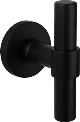 Immagine prodotto di Maniglia per porta Lavuzo Pesaro nera con rosetta rotonda 10 cm - Per set