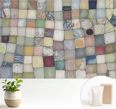 Produktbild von Fototapete  - 104x70 cm - Tapete - Wandtapete - Wandbilder  - Dekofolie - Tapete Folie - Wand - Dekoration - Wohnzimmer - Farbenfrohes Mosaik