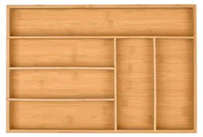 Bestekbak Bambus 6 Fächer 5x44,5x30 cm natur
