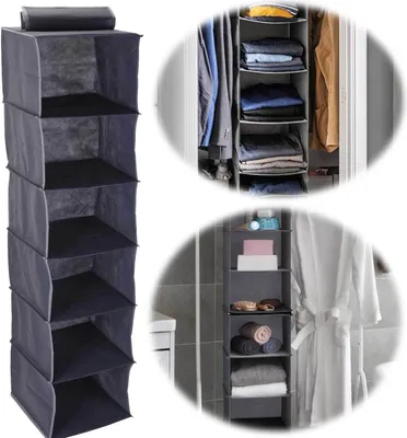 Produktbild von LS-LebenStil Hänge-Organizer 6 Fächer Hängeregal Schuhregal 120x30x30cm Hängeaufbewahrung Utensilo Schuhorganizer faltbar Kleiderschrank-Organizer