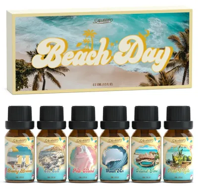 Image de Huiles essentielles, coffret été, parfums pour diffuseur, 6 flacons de 10 ml