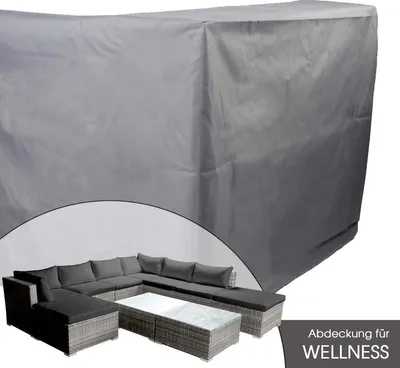 Produktbild von Abdeckung für Gartenmöbelset 280x205x70cm, wasserdicht, reißfest, witterungsbeständig, Dunkel-Grau