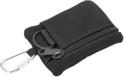 Produktbild von Mini-Wallet - kompakter und leichter - schwarz - Outdoor-Tasche - ideal für Camping und Wandern - mit Karabinerhaken