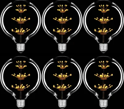 Produktbild von 6 x LED Rustika Carbon Globe G125 2W E27 Glühbirne extra warmweiß 2100K Vintage Retro