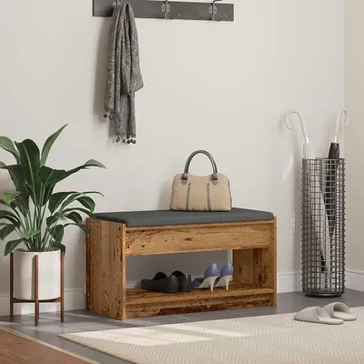 Imagen del producto de Estantería de madera contrachapada con acolchado y estantes, dimensiones: 83 x 38 x 45 cm