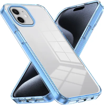 Produktbild von Hülle für iPhone 12 / 12 Pro Rutschfest Kristallklare Stoßfeste TPU Bumper Handyhülle Blau